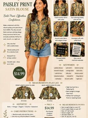 Paisley Print Long-Sleeve Shirt - Multicolor